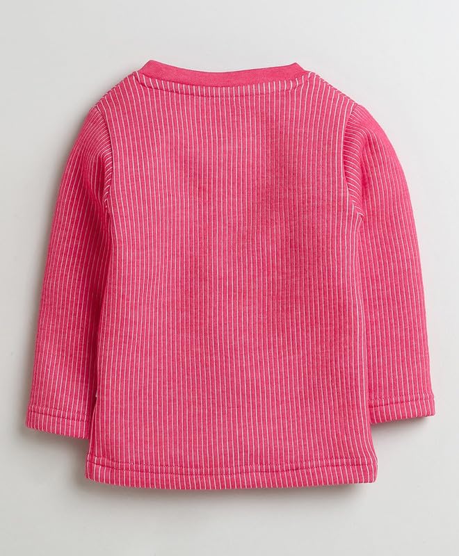 BUMZEE Beige & Dark Pink Girls Full Sleeves Cotton Thermal Jablas Pack of 2 Age - 12-18 Months (Peb9641F-bge.DPK) 3