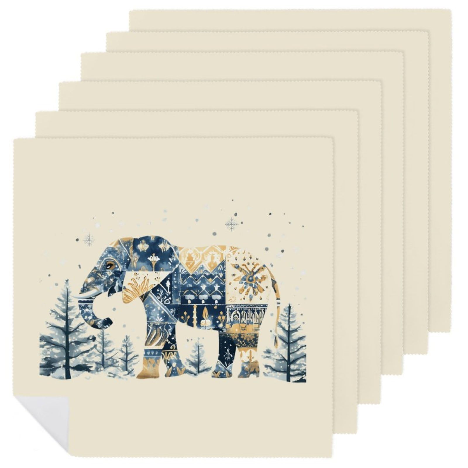 Servilletas de tela suaves Elephant Forests, la opción reutilizable y cuadrada para tu hogar