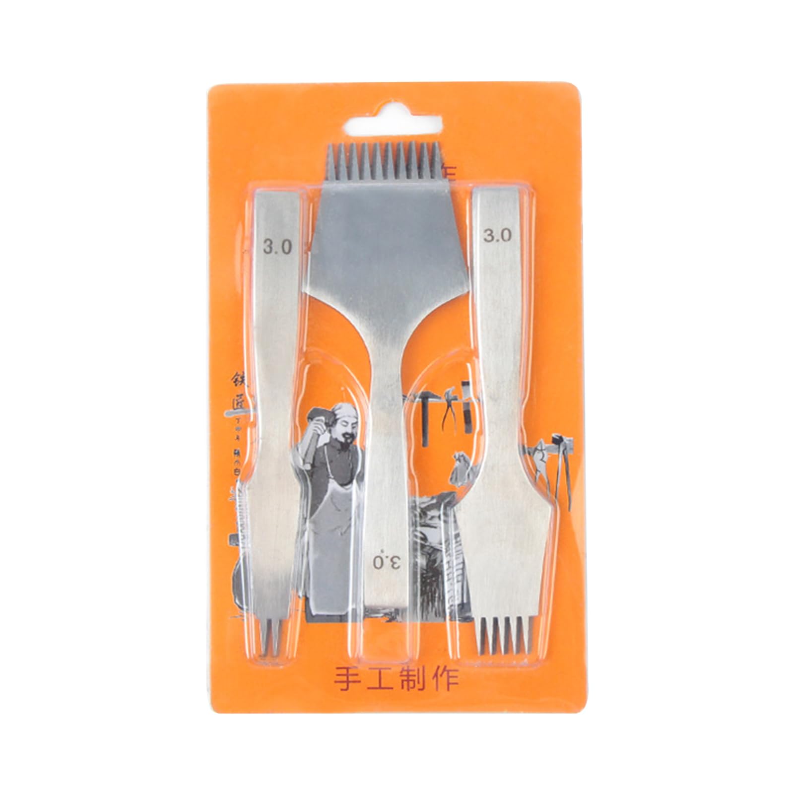 NEWFT Punching Pricking Leathers Prong Tools, 2/5 / 10 Prong Stitching Teeth Sewing Leathercraft Supplies Leathers Craft Tool Kits Stitching Lacing Set Craft Kits Edges Skiving