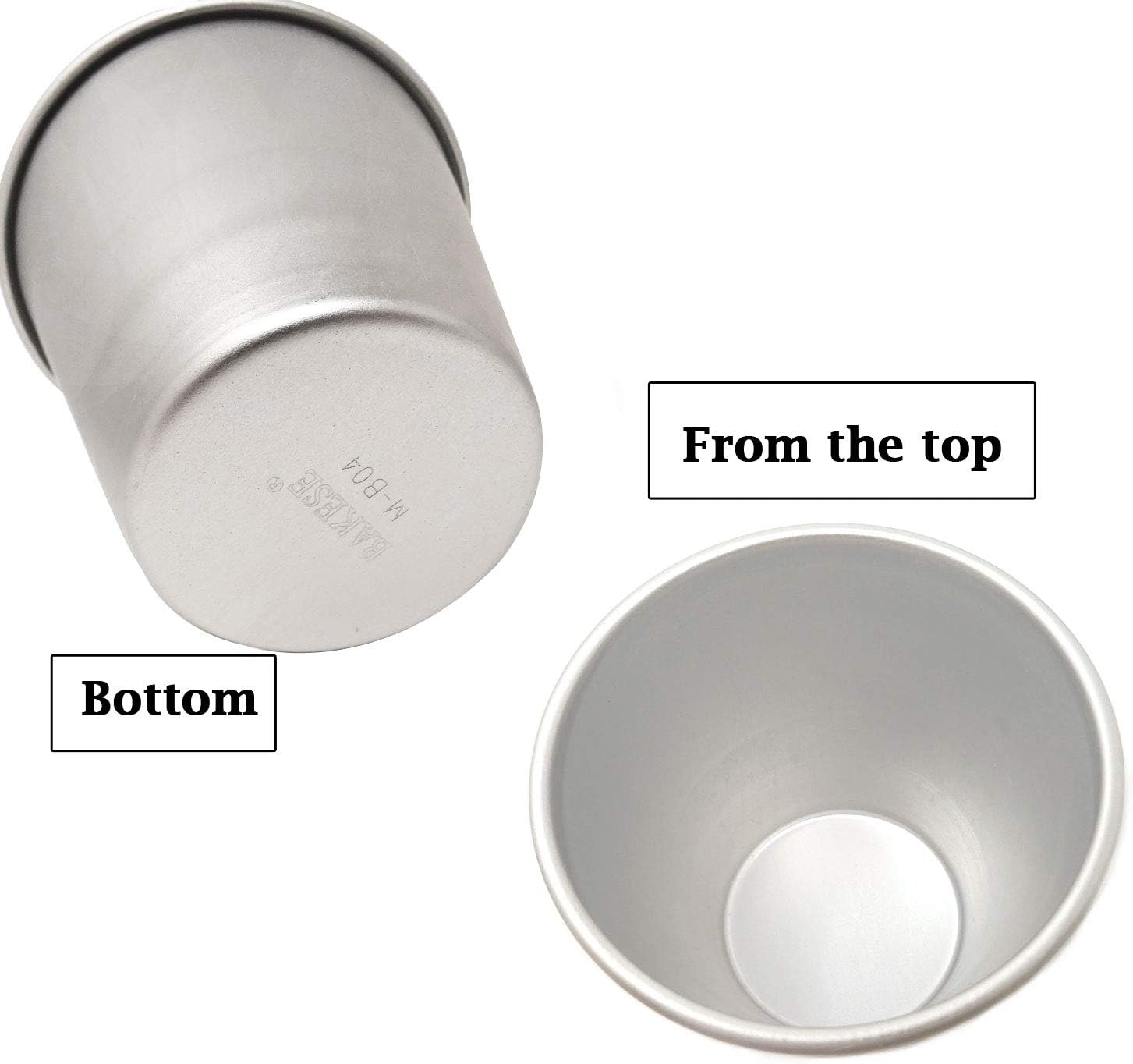 Honbay 6PCS Aluminium Pudding Cups Ramekins Egg Tart Model Chocolate Molten Pans for Cooking