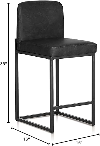 Miniatura 103 de Sophia & William Juego de 2 taburetes de bar marrones, taburetes de bar de 24 pulgadas de altura de mostrador para isla de cocina, taburetes de bar