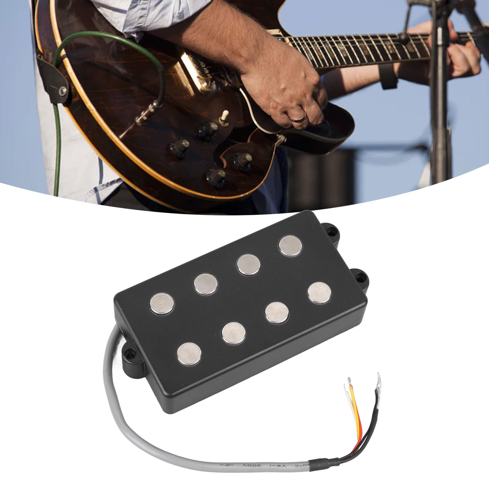 Przetwornik basowy humbucker, 5-strunowy 4-rdzeniowy przetwornik humbucker w otwartym stylu do basów
