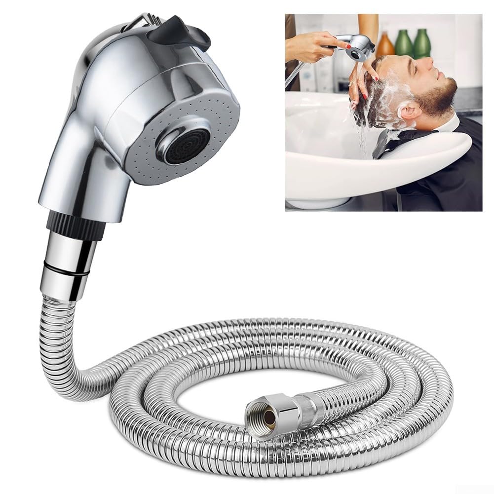 Mixer Taps Sprayer Set, 1.1m Shampoo Bowl Hose And Sprayer Head Kit G1/2 Salon Sink Hose Replacement - Image 2