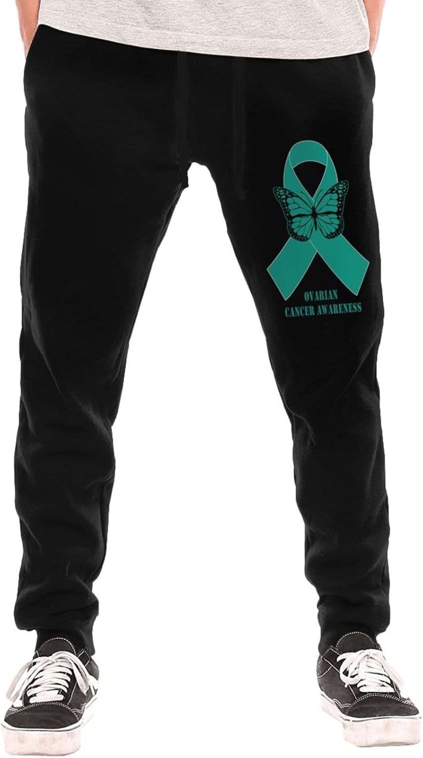 Ovarian Cancer Awareness Men's Long Pants Athletic Running Pants Sports Pants