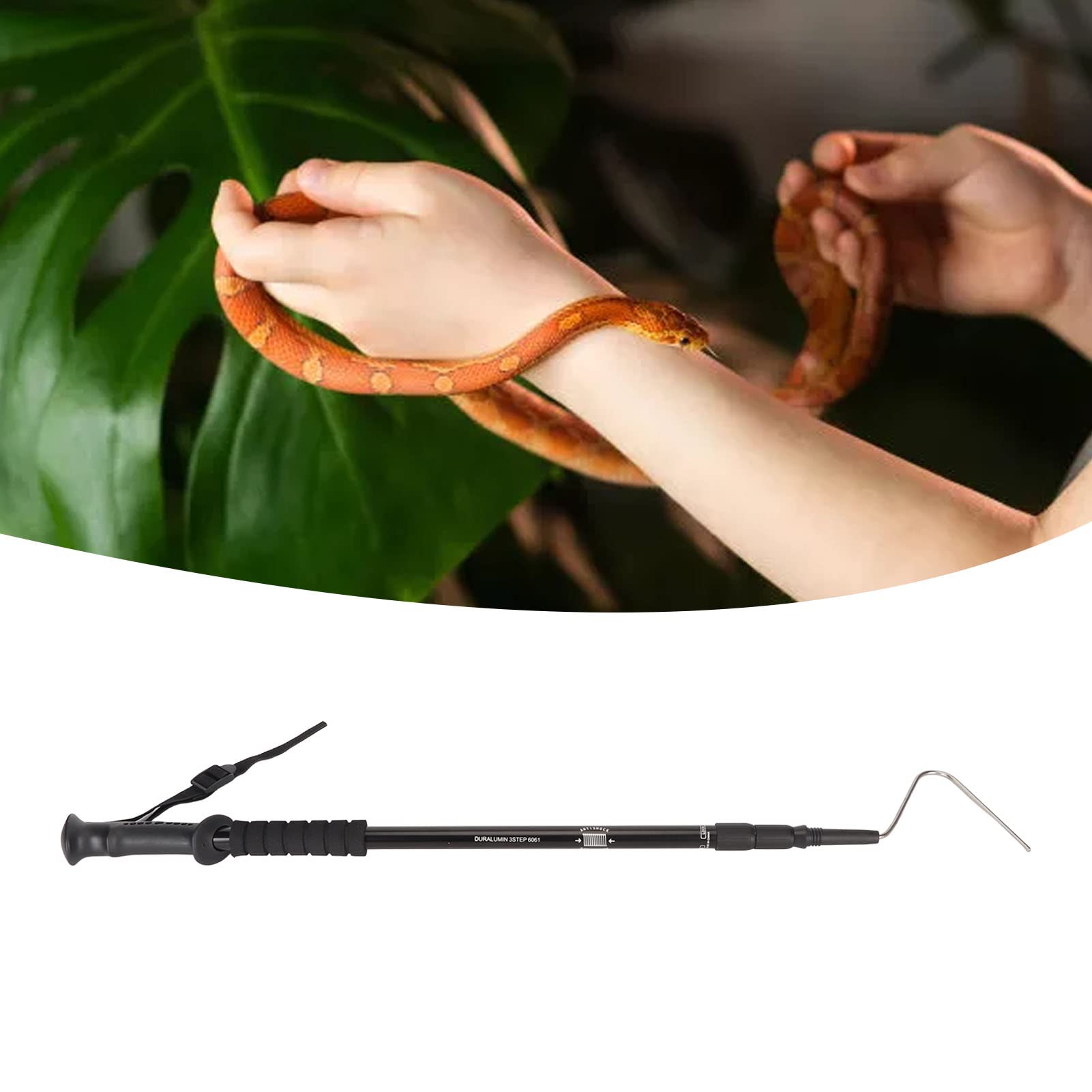 Pssopp Gancho de Serpiente Retráctil, Gancho de Reptil Reforzado Ajustable con Mango para Atrapar Serpientes