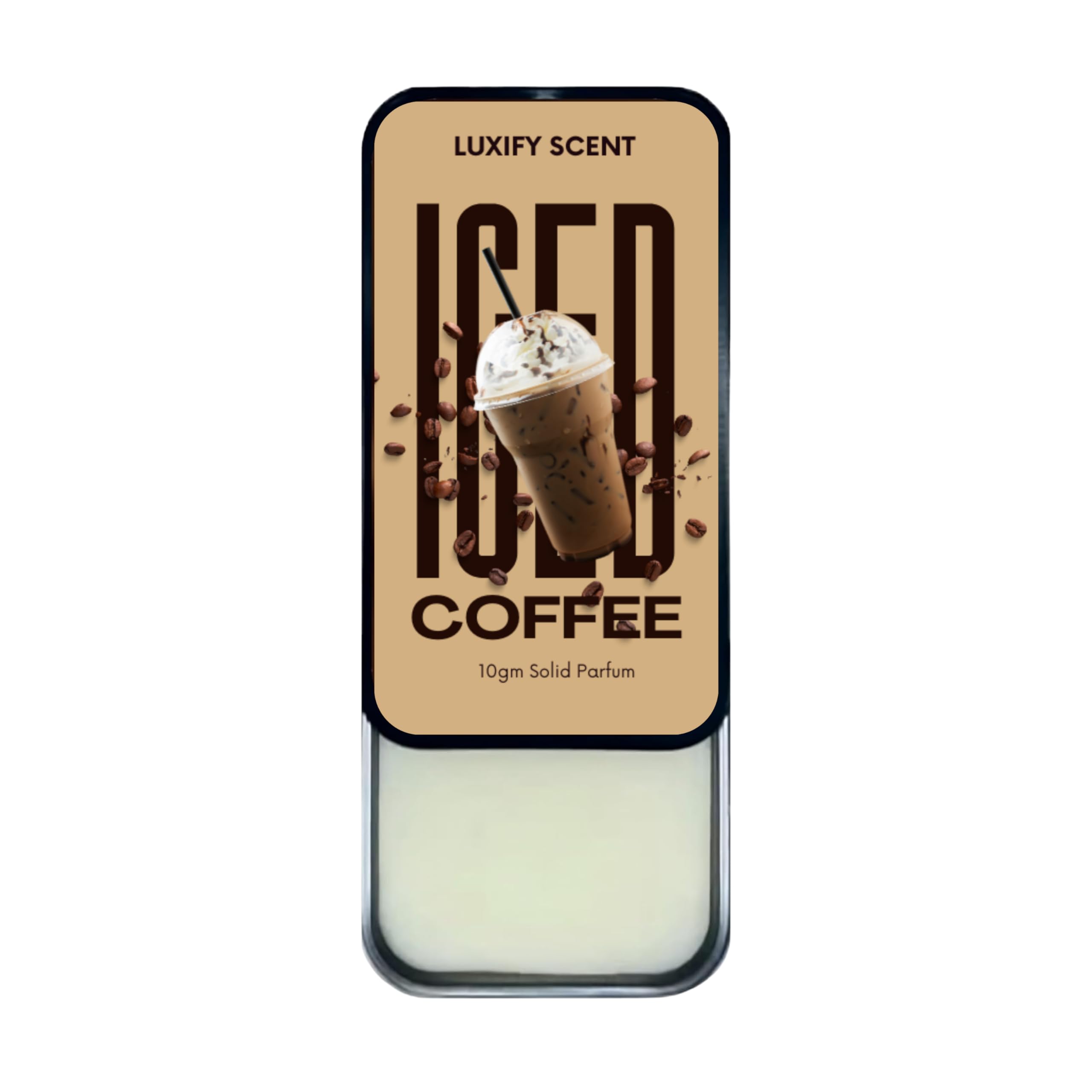 Iced Coffee Solid Perfume | Gift for Her/Him | Vegan Beeswax Perfume with Coffee, Vanilla & Caramel | Long-Lasting Unisex Fragrance (Made in India)-image-0