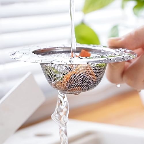 Miniatura 2 de Colador de fregadero de cocina, 2 coladores de fregadero de acero inoxidable a prueba de óxido, filtro de tapón de fregadero con tapas para drenaje