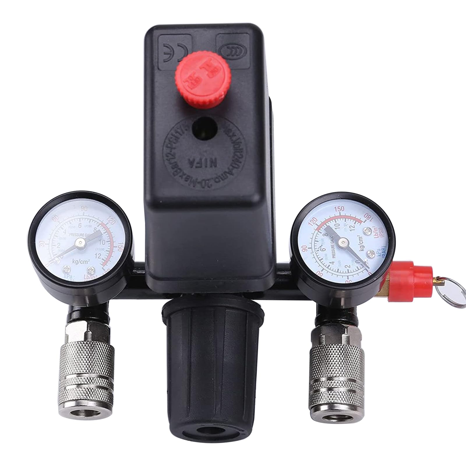 Régulateur compresseur d'air 230V avec valve de commande filetée 1/2
