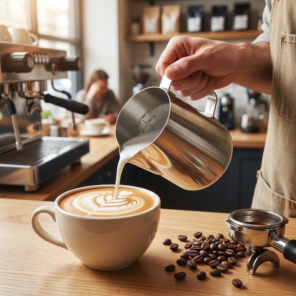 Rattleware 907,2 g - Brocca da latte incisa per latte espresso, in acciaio inox