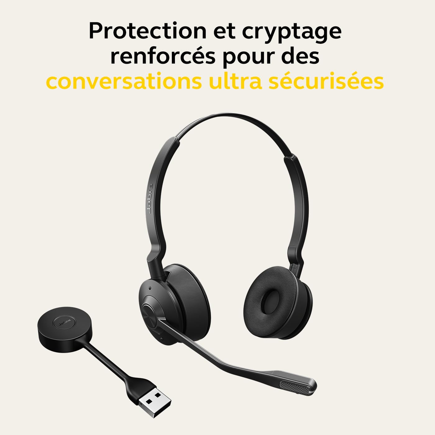Jabra Engage 55 DECT-Stereo-Headset mit Ladestation – Geräuschunterdrückendes Mikrofon, lange Reichweite – Für Zoom & Google Meet – Schwarz (Generalüberholt)