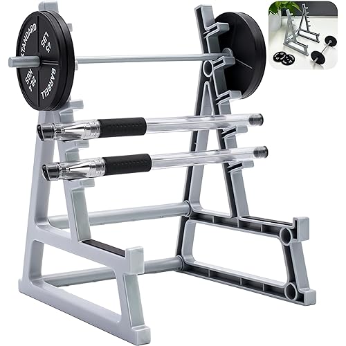 Squat Rack Pen Holder for Desk,Fun Desktop Accessories for Office,Augenster Barbell Rack Pen Holder Gym Theme Unique Organizer for Men,Home Mini Plastic Weight Rack Pencil Holders for Funny Gift