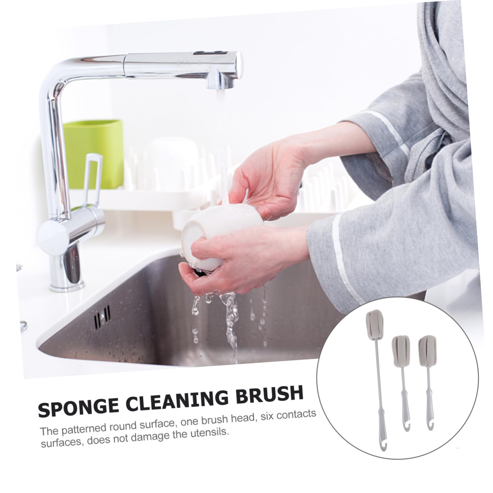 VALICLUD 3 Series Limpieza De Esponja para Biberones Vidrio para Limpiar Tetinas Y Utensilios De Cocina 3 Piezas*3