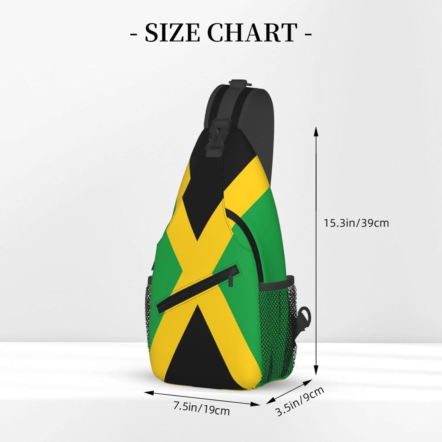 Jamaica Flag Sling Bag For Women Men Jamaican Patriotic Crossbody Backpack Chest Daypack Adjustable Shoulder Bag For Hiking Travel