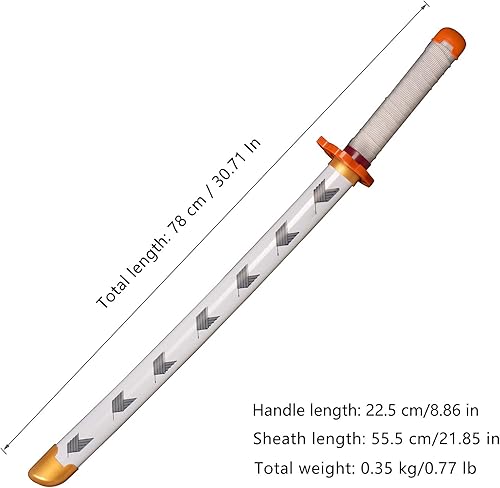 Miniatura 2 de Espadas de cosplay Agatsuma Zenitsu Samurai, espada Katana, espada de juguete de plástico para juego de disfraces, Halloween, cosplay, regalo, 4030