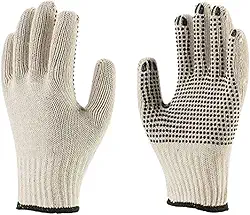 Luva Tricotada Pigmentada Emborrachada Segurança Antiderrapante Reforçada EPI Algodão