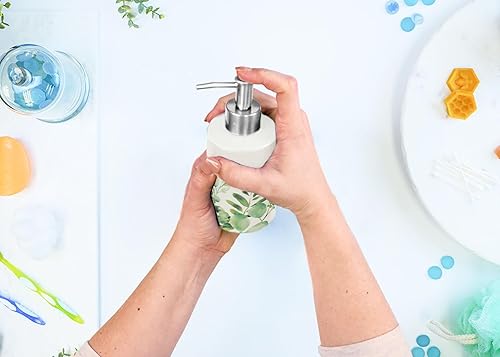 Miniatura 6 de NAT & Jules Chic - Juego de 4 accesorios de baño de cerámica redondeados modernos de 4.5 pulgadas, decoración y organización del hogar, perfectos