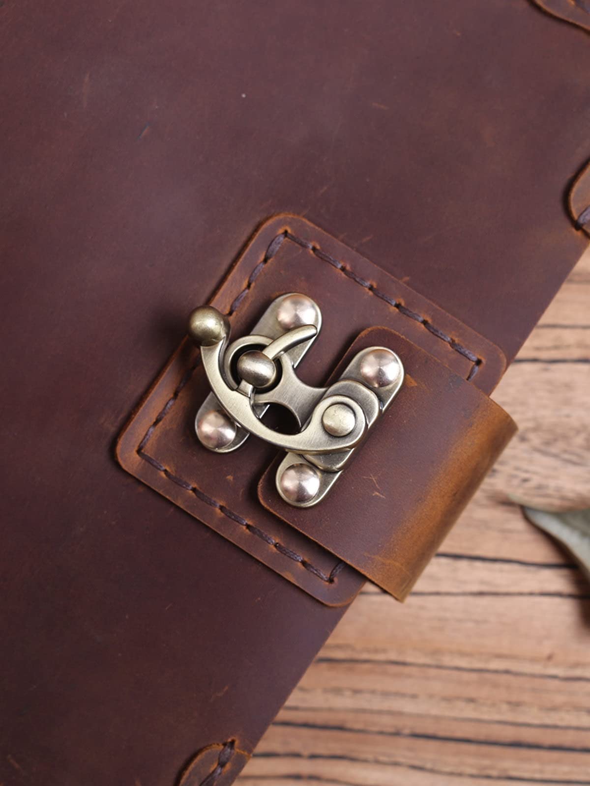 A5 Cowhide Vintage Cuaderno Hecho A Mano Notepad Viajes Diario Creativo Regalo Retro Lock Manual Diario