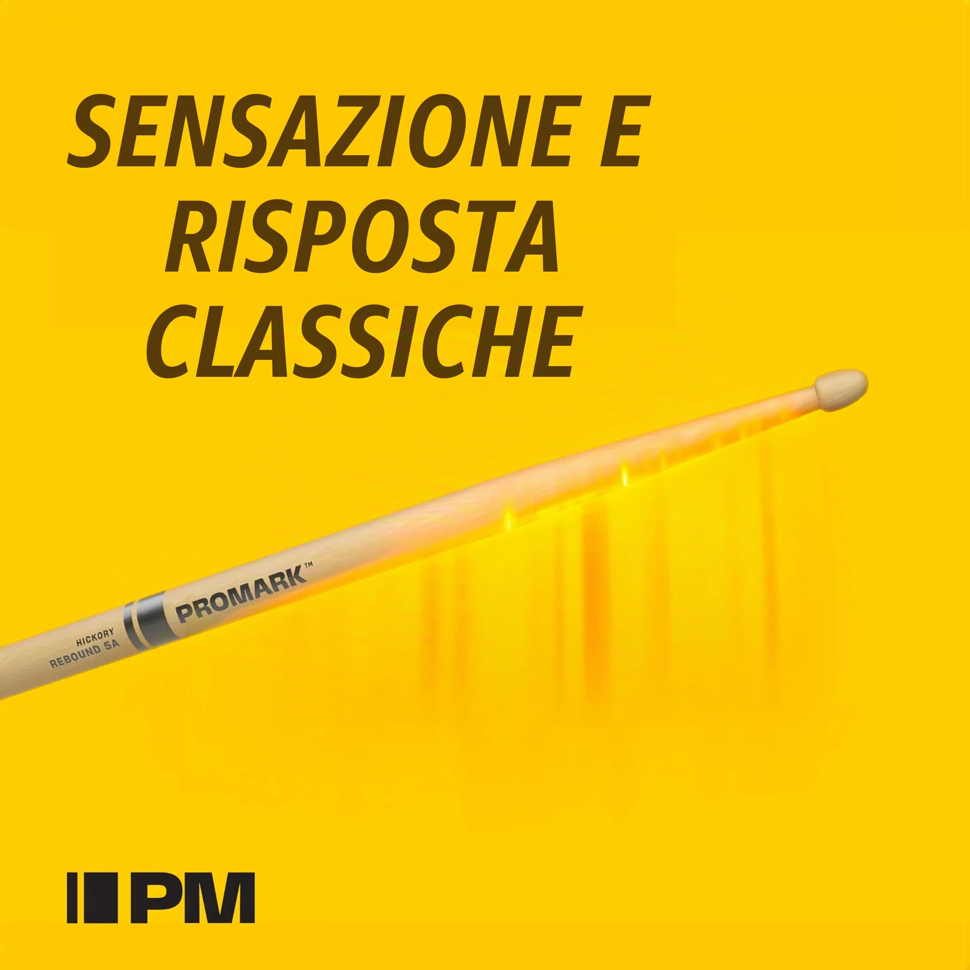 ProMark Bacchette Batteria - Rebound 5B Drum Sticks - FireGrain - Finitura laccata, Punta di ghianda, Legno di hickory - 3 coppie di Rebound 5B + 1 coppia di FireGrain 5B