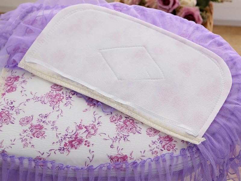 Toilet lid cover 3pcs Set Toilet Lid Cover Lace Flower & Tank Covers Seat Cushion Pads(Large Flower)