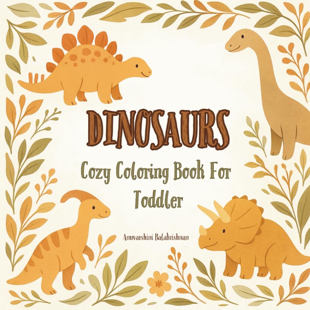 Dinosaurs: Cozy colouring book for toddlers and Adults