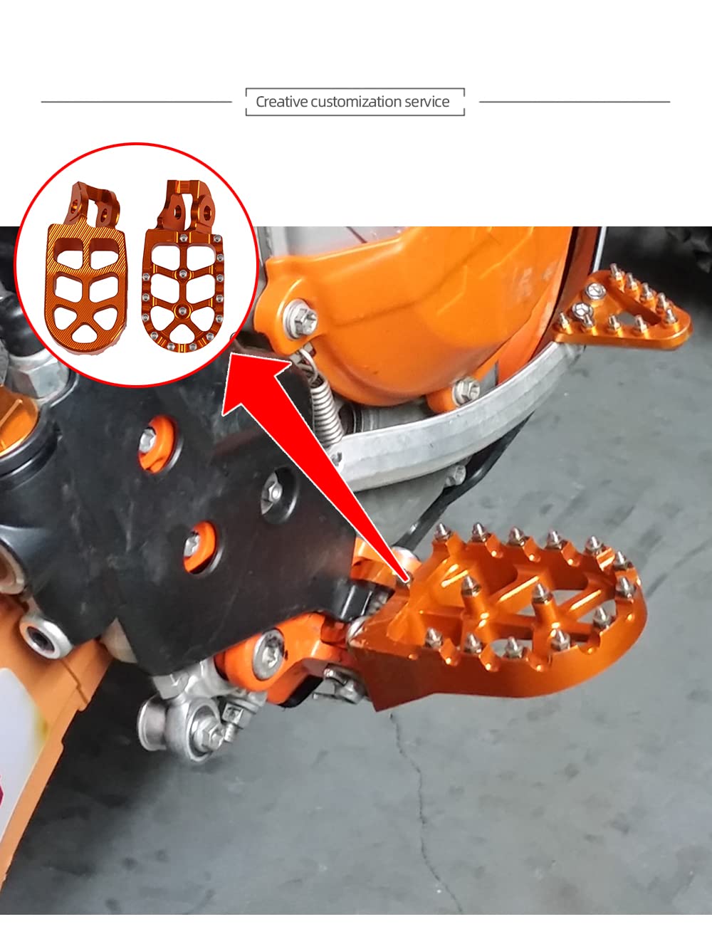 Motorrad Dirt Bike Fußrasten Fußstütze Pedale für KTM SX SXF EXC EXCF XC XCF XCW XCFW SMC 65 85 125 150 200 250 350 450 530 für Husqvarna