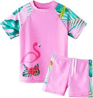 ZNYUNE Niña Traje de Baño Impreso 2 Piezas Top Manga Corta + Shorts