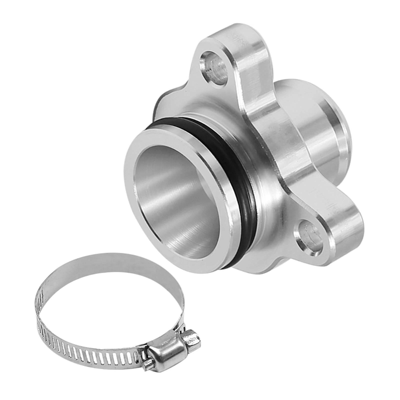 Aluminum Water Hose Fitting with Clamp, Engine Coolant Outlet Hose Fitting Replacement for BMW Engine N54 N53 N52 N51 Replaces #11537541992, 11537544638