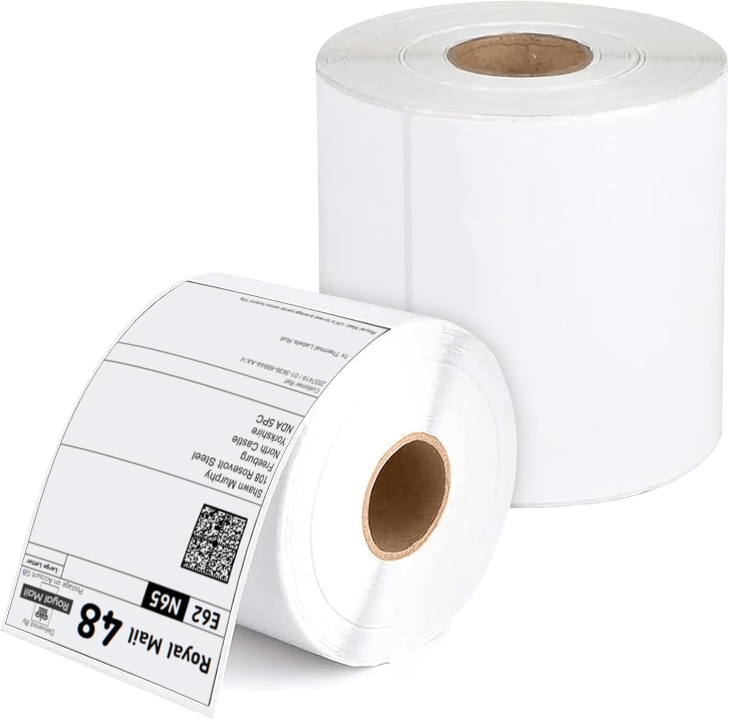 iSOUL 4X6 Direct Thermal Printer Labels Roll 100mm x 150mm 500 White Permanent Adhesive Shipping Labels Rolls Compatible with Etsy, Shopify, Amazon, Royal Mail, FedEx 10 Rolls