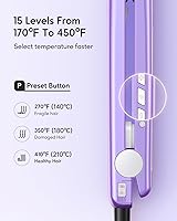 Vista 8 de Wavytalk Juego de rizadores 5 en 1 + plancha plana de iones negativos de 1 pulgada (morado)