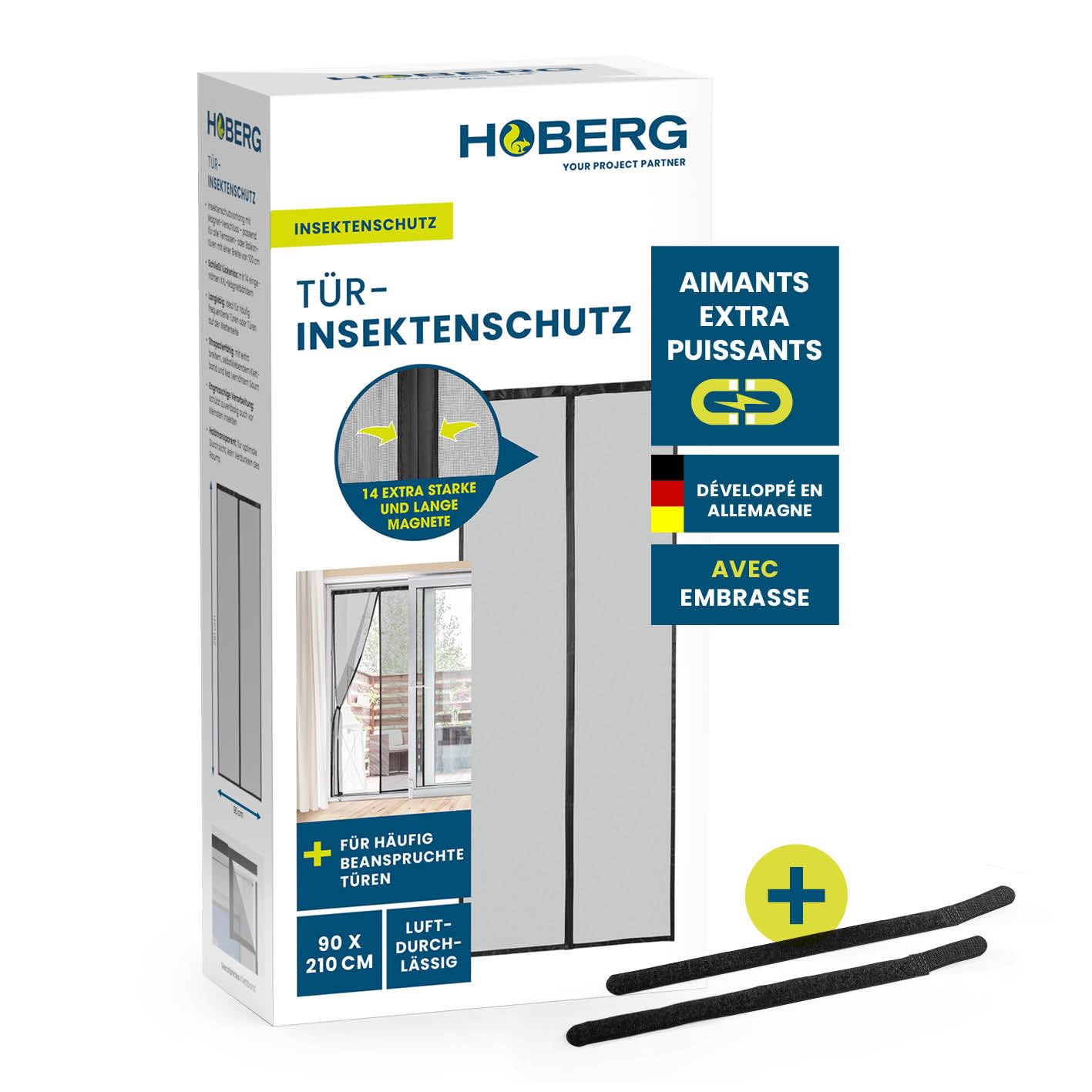 Rideau anti-insectes magnétique Hoberg 90x210 cm pour stopper les moustiques