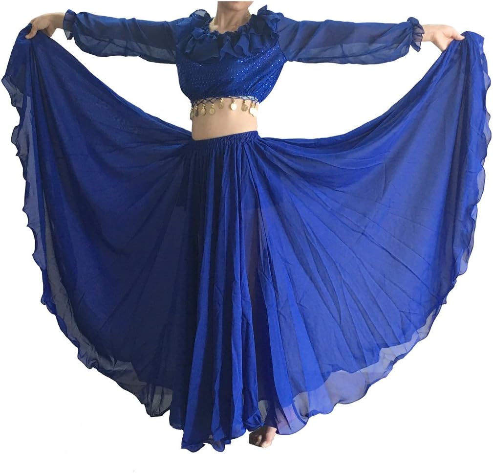 Women's Belly Dance Skirts Tribal Chiffon Full Skirts,Praise Dance Skirt,Mexican Skirt