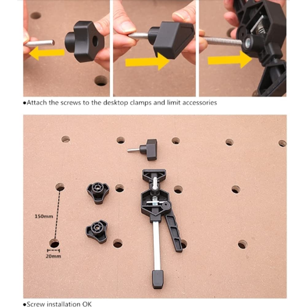 Juego de clips de escritorio para carpintería de carpintería de 2 piezas, abrazadera de clip fijo, ajustable para una amplia gama de carpintería, reparación de máquinas, proyectos de bricolaje
