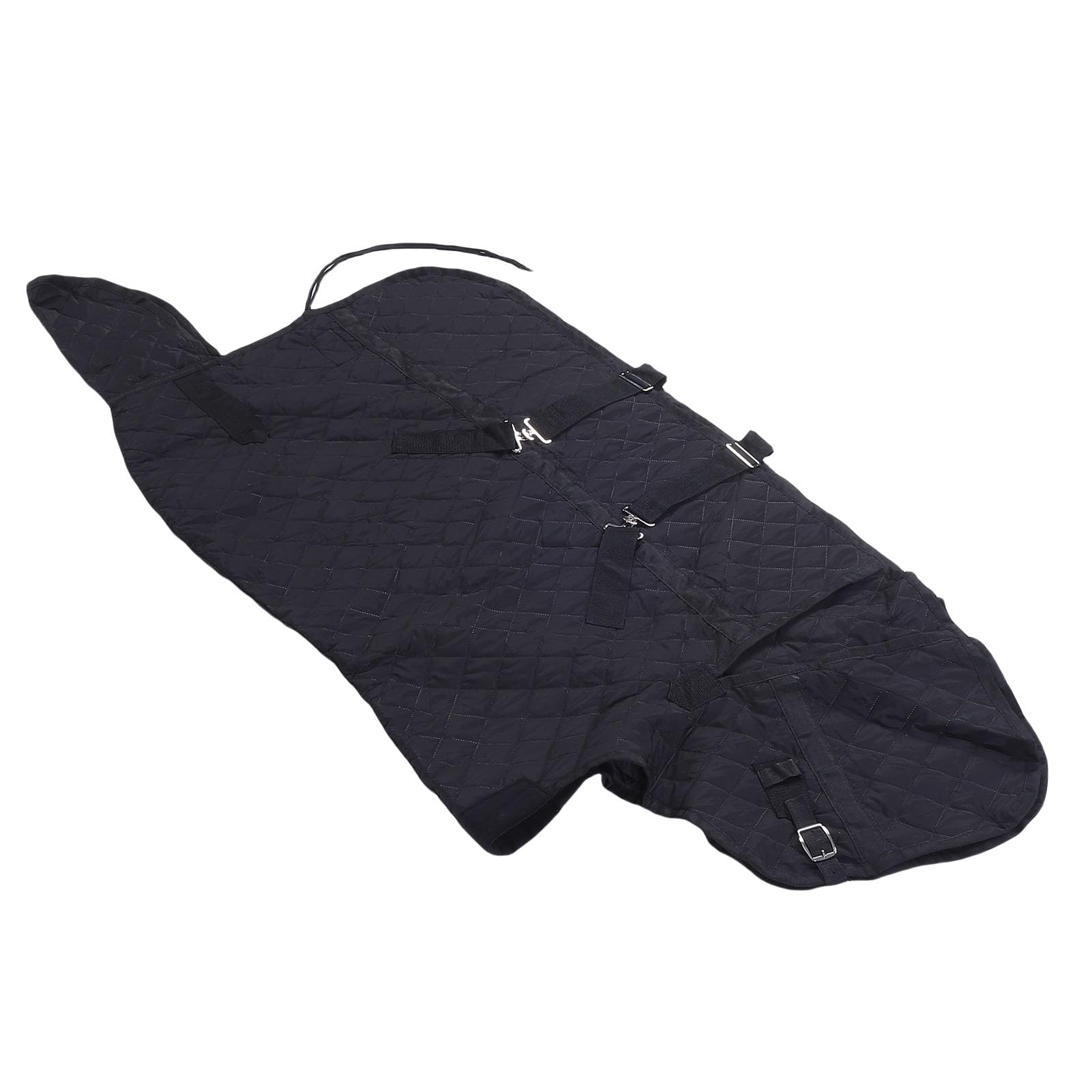Coperta per cavallo regolabile, impermeabile, materiale imbottito in pongee, per uso in tutte le stagioni, nero