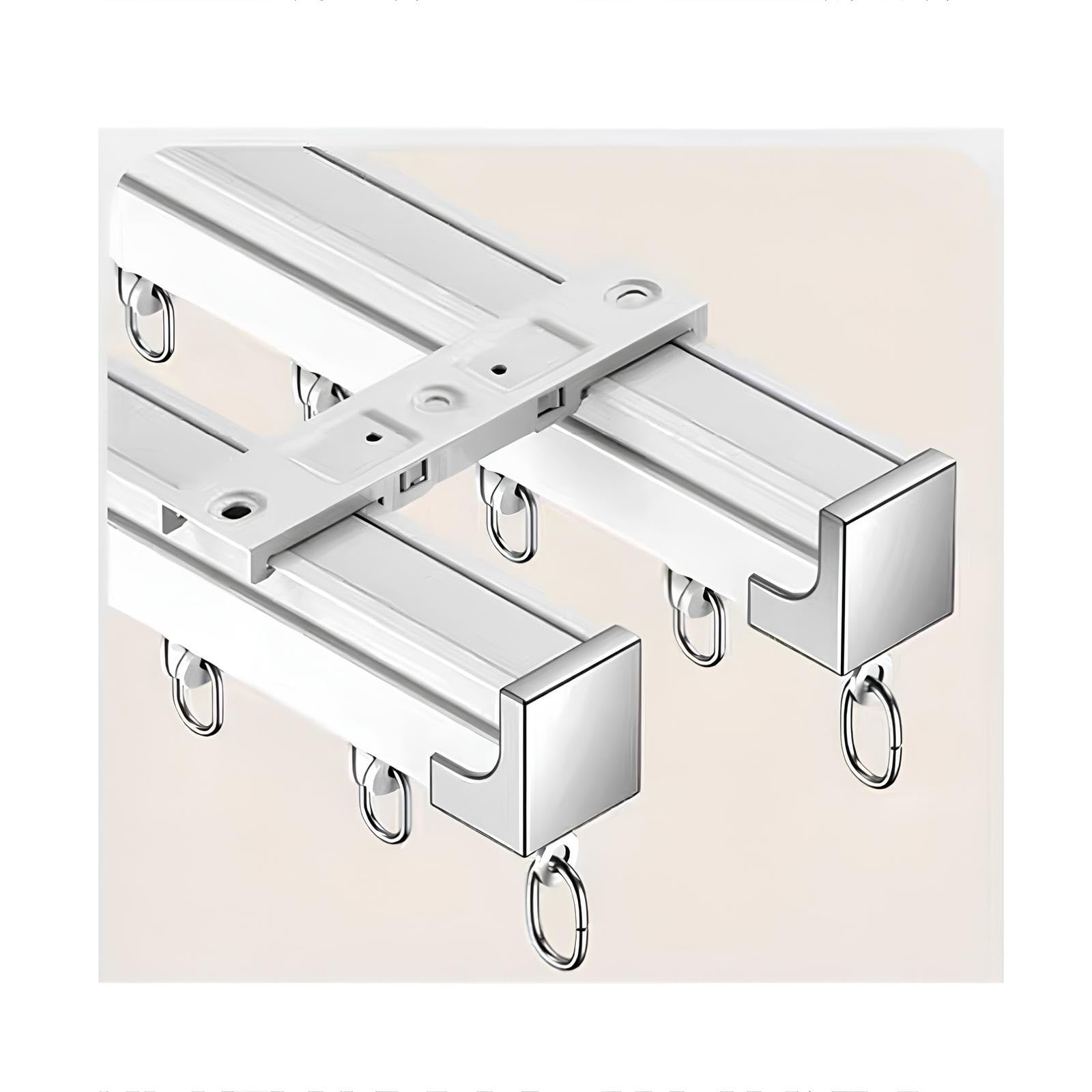 FlexibleTrack tringle en métal réglable 150 cm pour rideau de douche et décoration blanc