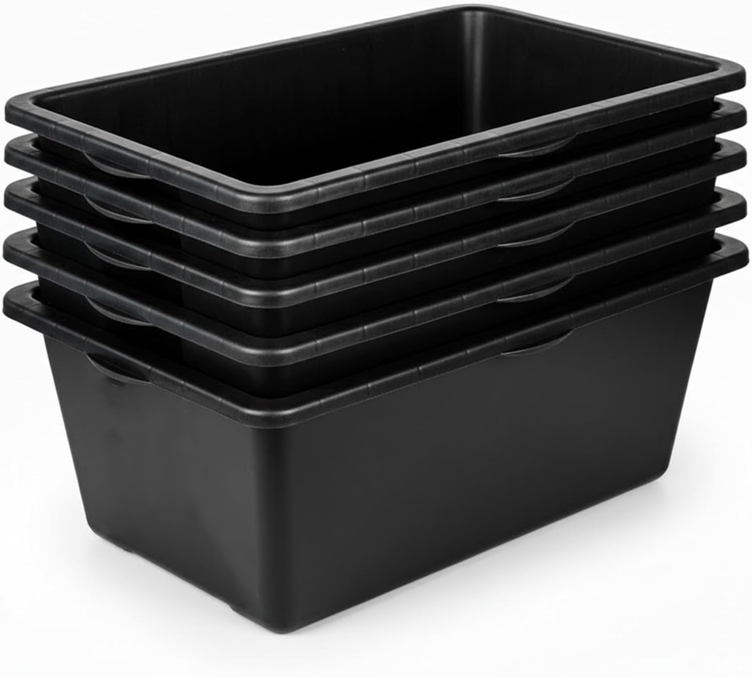Set of 5 mortar buckets, 90 litres, square, made in Europe