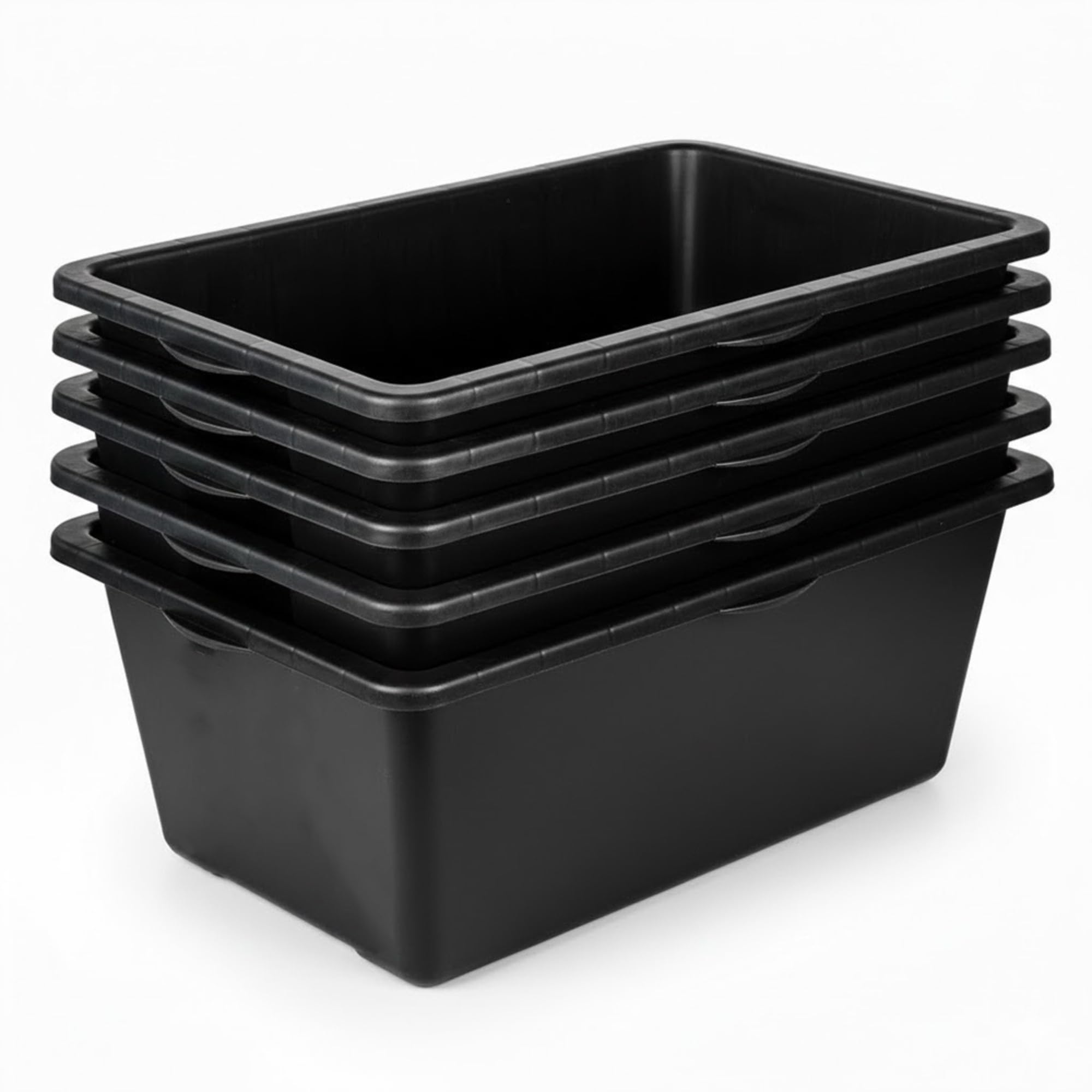 Lot de 5 bacs à mortier carrés de 90 l - Fabriqué en Europe