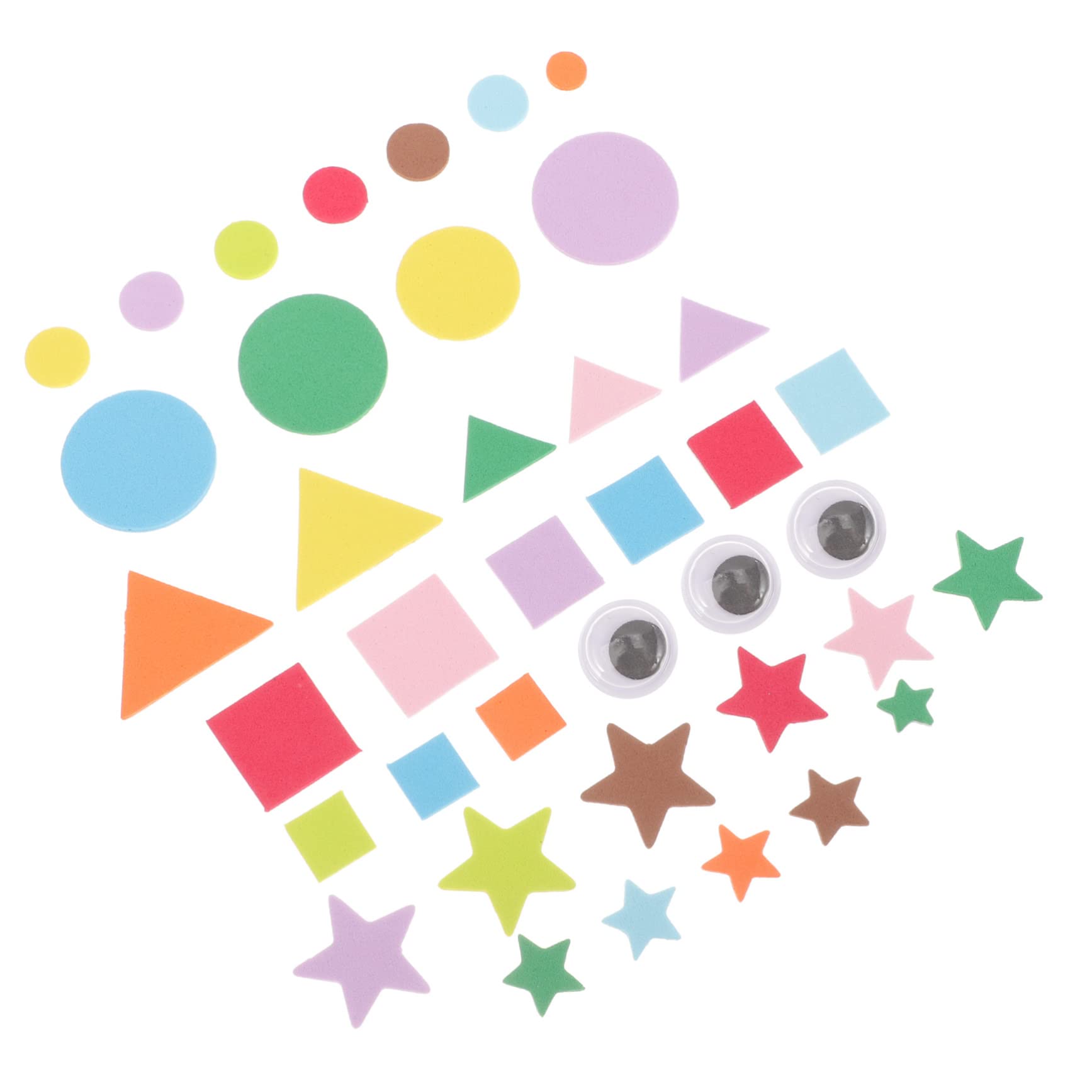 SHINEOFI 4juegos Pegatinas Geométricas Autoadhesivas Para Niño Niña De Espuma Colorida Para Manualidades y Decoración Infantil Para Scrapbooking y Proyectos Creativos Casa o Jardín De