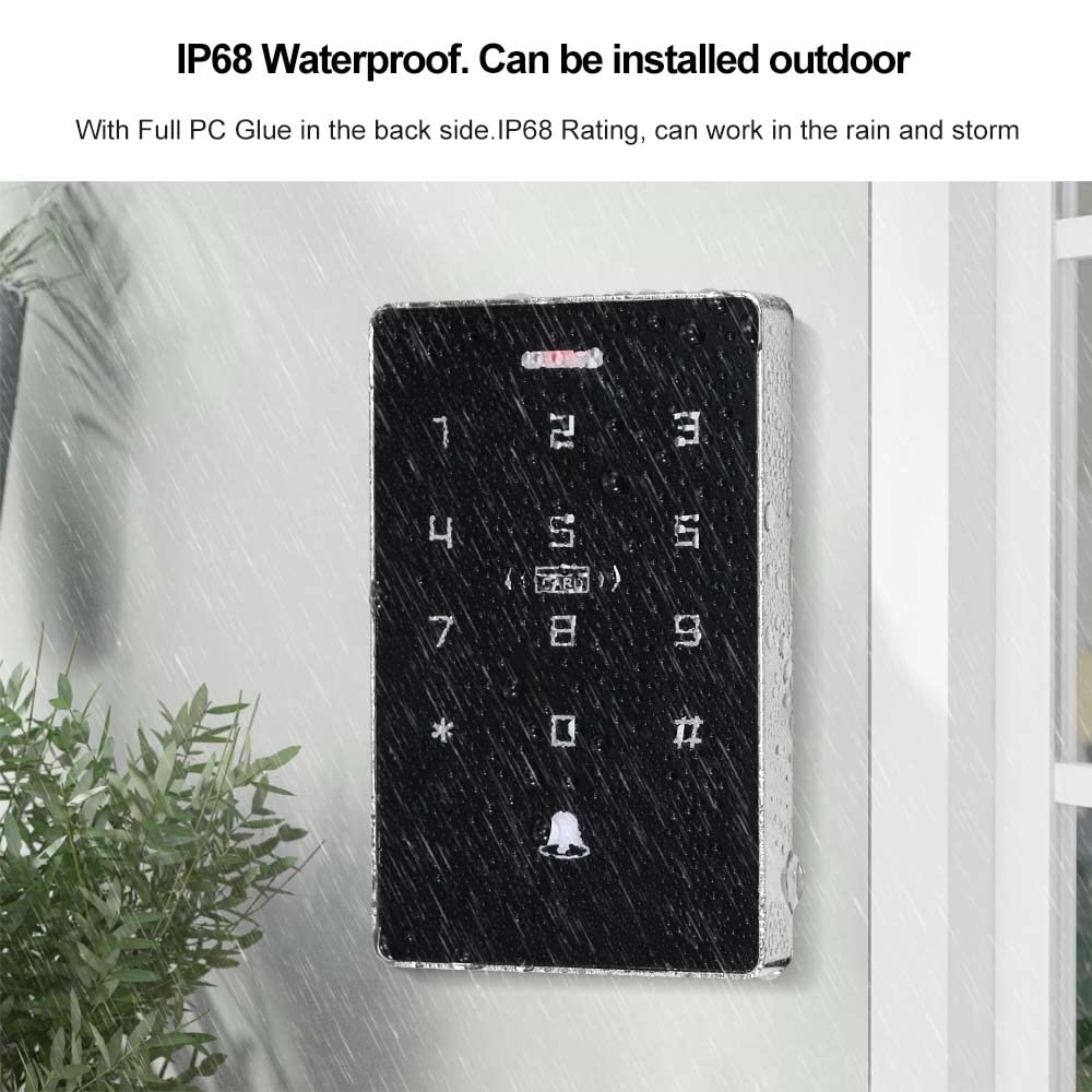Kit di Controllo Accessi a Doppia Frequenza NFC Resistente alle Intemperie IP68 Supporto 10000Utenti,Retroilluminazione,Pannello di Tocco