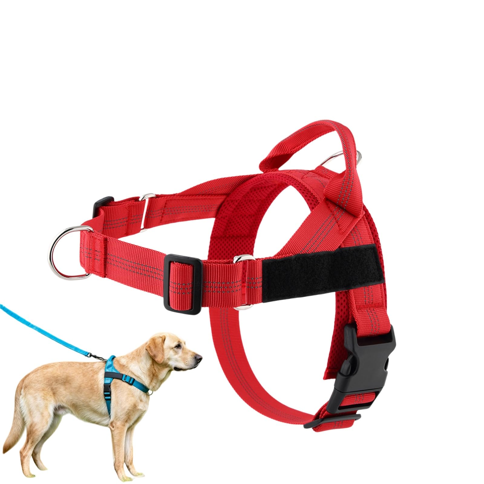 ParoPet No Pull Dog Harness, Adjustable Soft Mesh Dog Harness (Red,M)