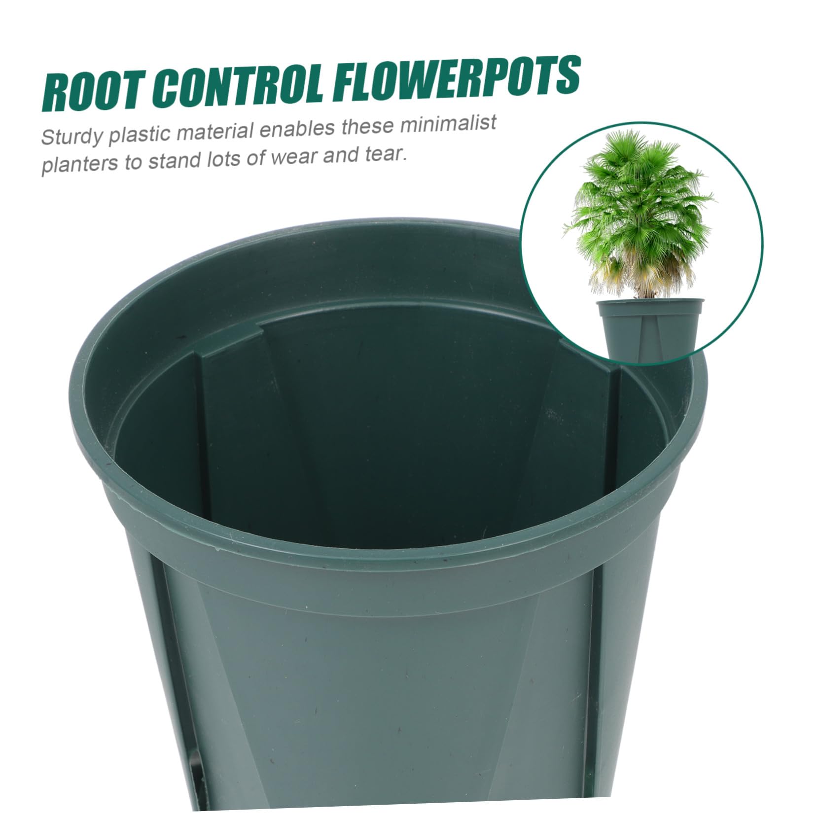 5 Pièces Lot de Pots de Fleurs Plastique avec des Racines et Ventilation Conteneurs pour Plantes Intérieur et Extérieur Jardinières Durables pour et Jardinage