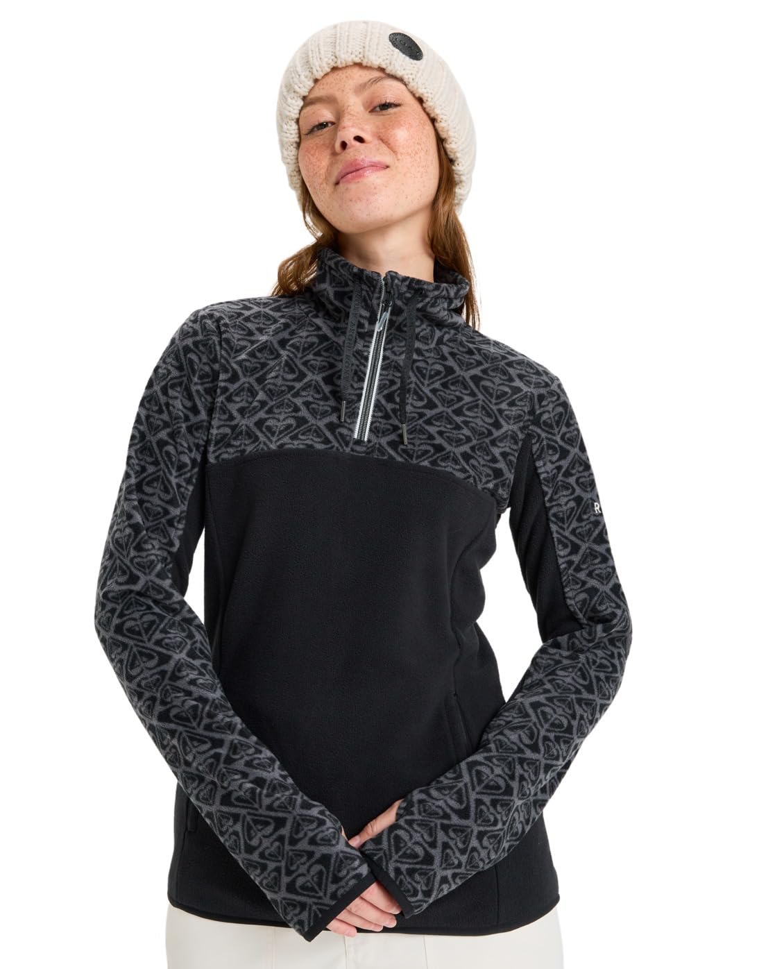 Roxy Womens Skiing Sayna Half Zip Technical Fleece - Black