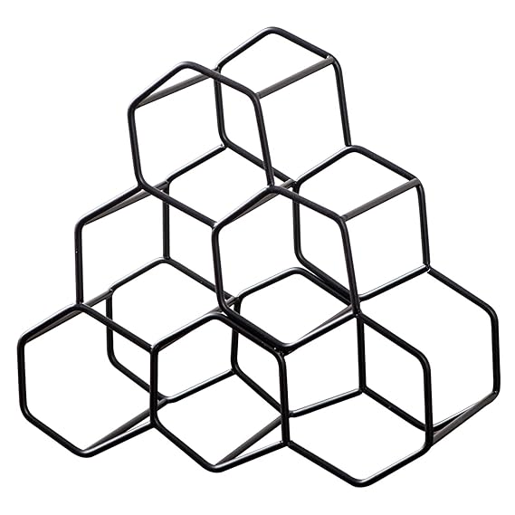 Wine Rack for Storing Bottle at Home/bar/Restaurant Storage Stand for Mini bar Counter or Cabinet/Table | Capacity 6 Bottles | Iron | Golden