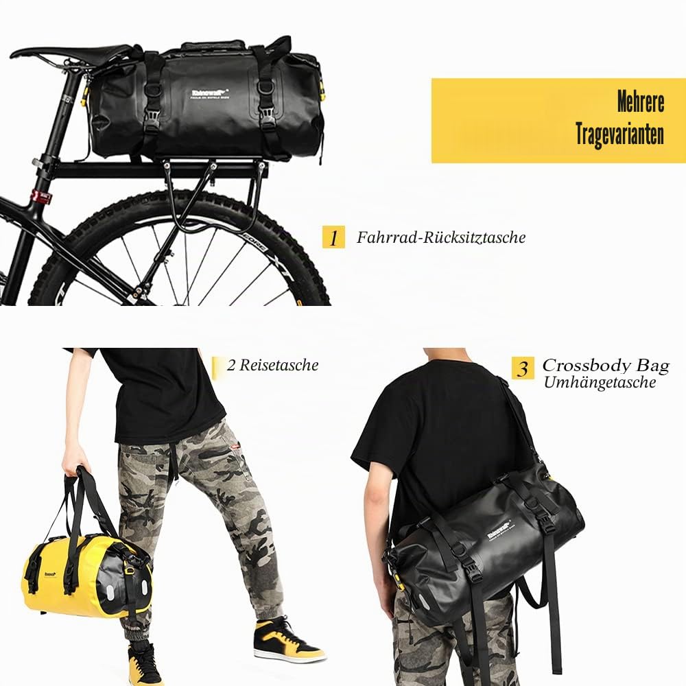20L wasserdichte Reisetasche Multifunktionales Fahrrad Fahrrad Rücksitz Kofferraumtasche Fahrradträger Packtasche Outdoor Camping Bootfahren Kajakfahren Travelling Beach,Bike Trunk Bag