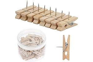 50 PCS Clothespin Tacks: Functional and Stylish Push Pins for Diverse Applications
