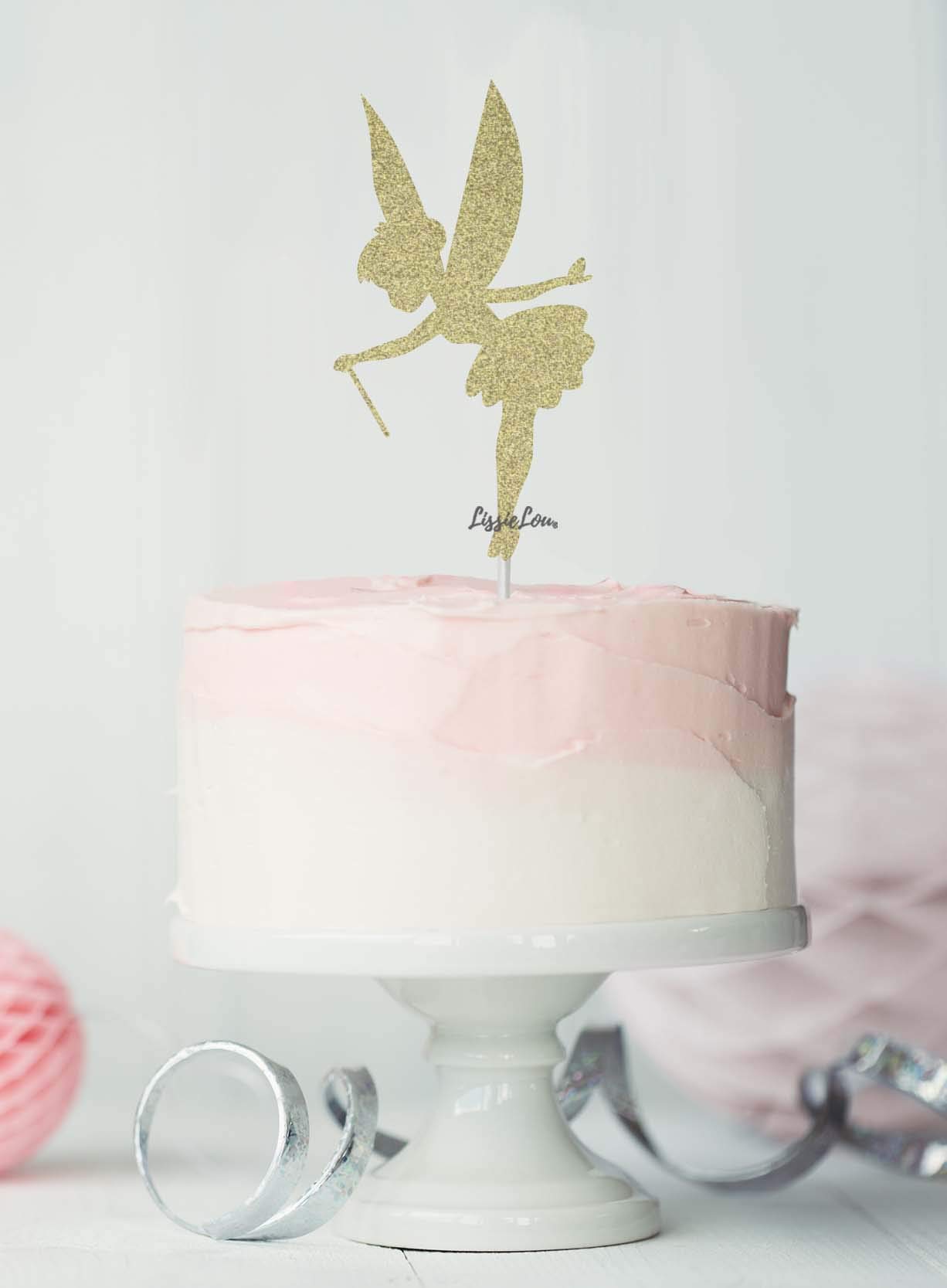 Tortenaufsatz Zum 15. Geburtstag – Glitzer-Karte Auf Holzstab, Gold, Made In UK