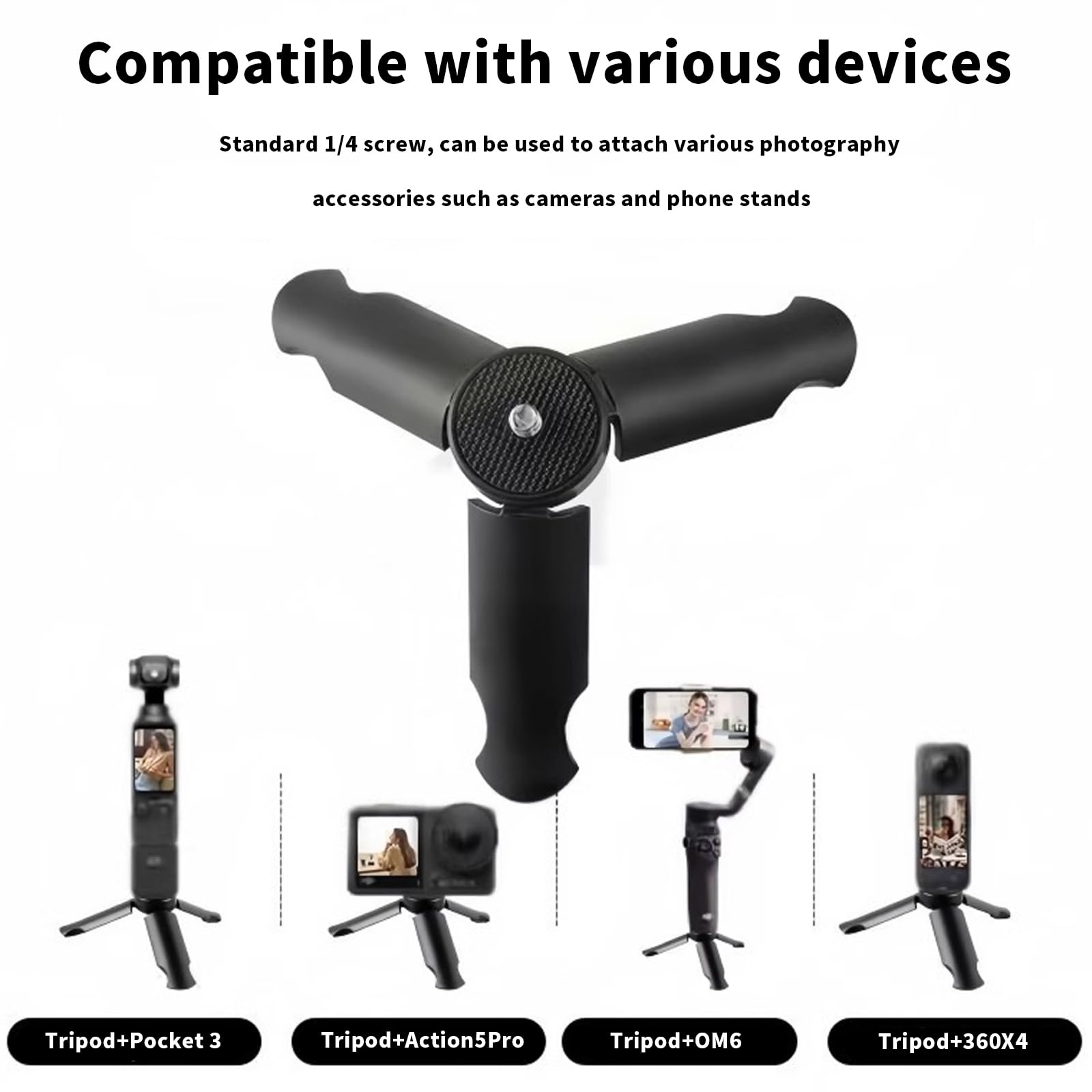 Mini Treppiedi Vlog per DJI Pocket 3 OM Osmo Mobile 7P 6, per GoPro 13 Max Hero, per Insta360 X5 X3 X4, per DJI Action 5 Pro Smooth Hohem Feiyu DSLR Camera Desktop Tablet op Stand Grip