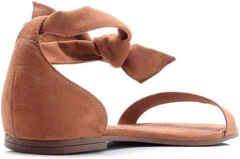 Rasteira Vizzano Suede Camurça de Amarrar - Caramelo - 34 | Amazon.com.br