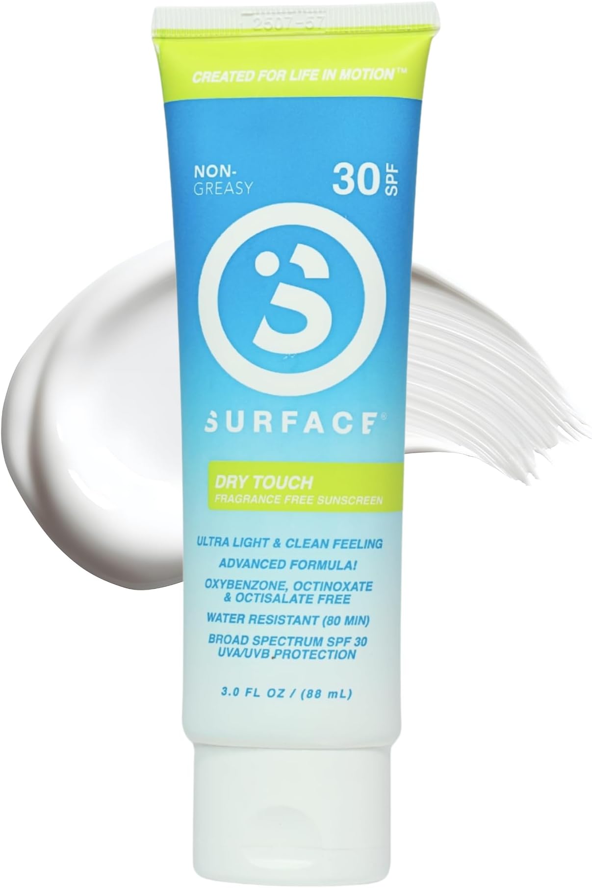 Surface Dry-Touch Lotion Sunscreen - Reef Safe, Ultra-Light & Clean Feeling, Broad Spectrum UVA/UVB Protection, Paraben Free, Hypoallergenic, Water Resistant, Fragrance Free - SPF 30, 3oz