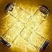 Solar Mason Jar Lid String Lights, 8 Pack 20 Led String Fairy Star Firefly Jar Lids Lights (Jars Not Included), for Mason Jar Patio Garden Wedding Lantern Table Decoration（ No Hangers（Warm White）
