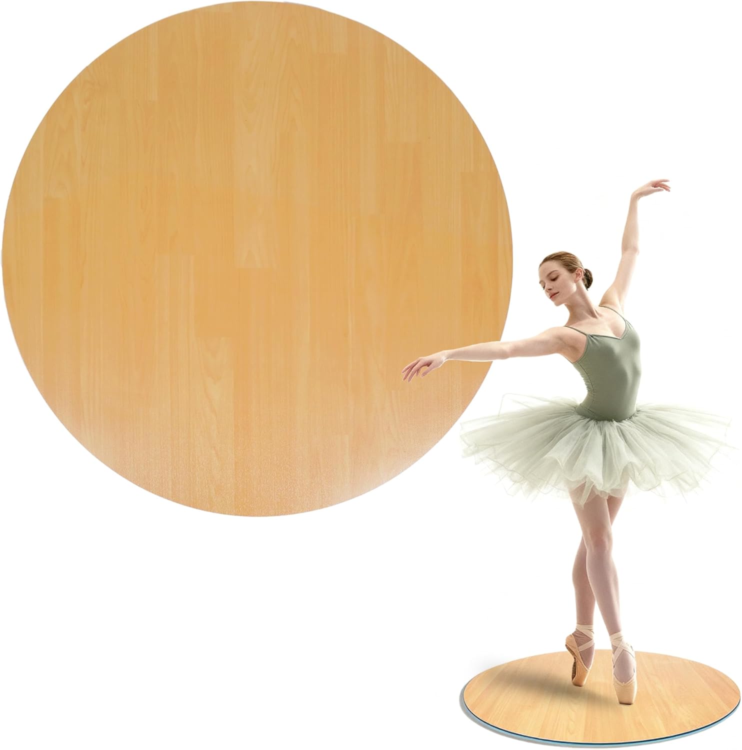 8mm Marley Dance Floor, 31-inch Non-Slip Portable Wood Grain PVC Dance mat with a Smooth Surface for Ballet, Jazz and pop Dance, Ideal for Home Studios and Outdoor use